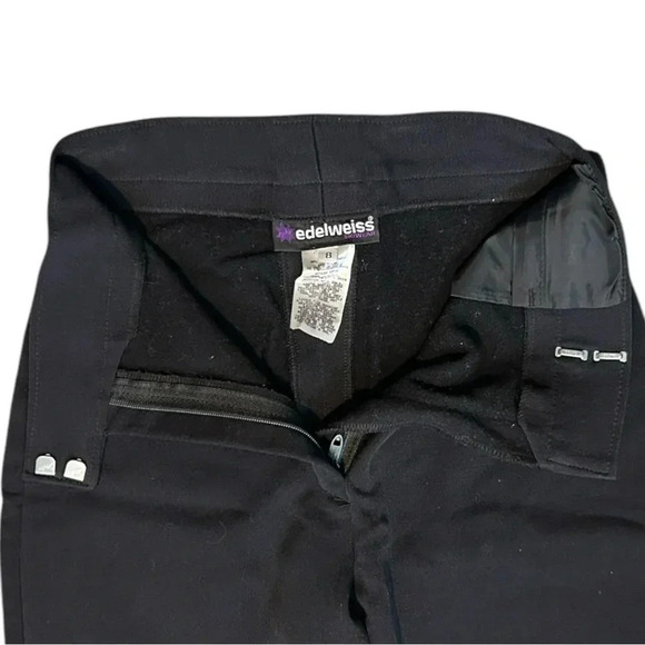 Vtg EDELWEISS Skiwear Black Stirrup Pants Wool Blend Snow Winter Ski Warm sz 8 - Picture 6 of 7